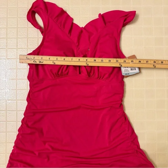 Womens Ruffle Flounce Tankini Top
- Shade & Shore Pink Size L - Picture 4 of 6